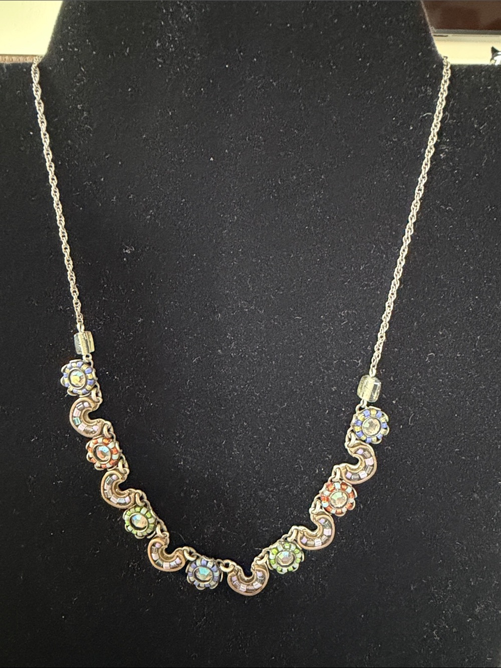 Ayala Bar Purple Green Orange Necklace in Iridescent Hues